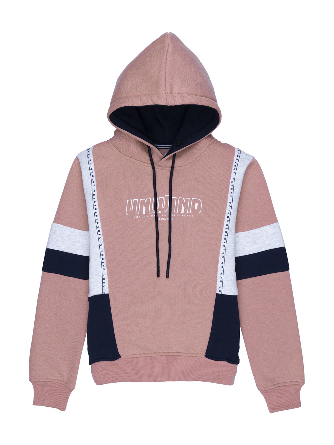 

Status Quo Boys Peach-Coloured Colourblocked Cotton Sweatshirt