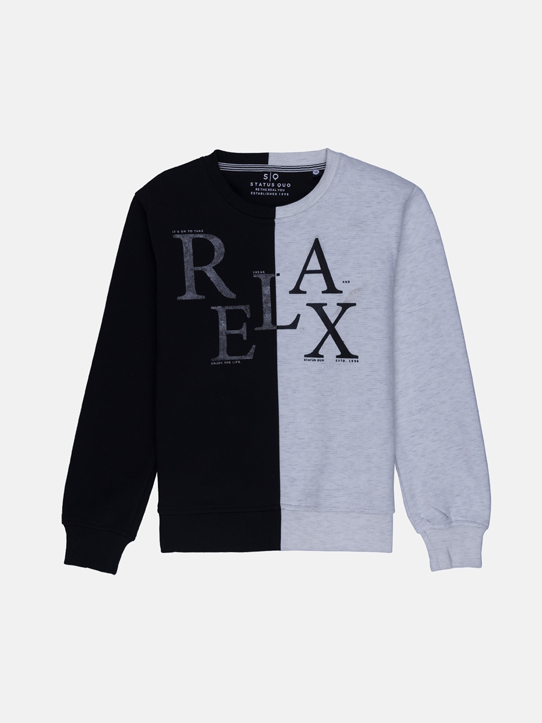 

Status Quo Boys Black Colourblocked Sweatshirt