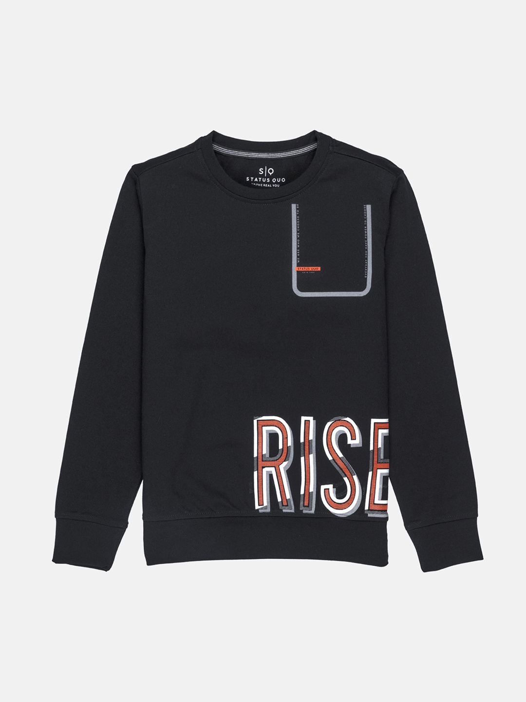 

Status Quo Boys Black Printed Sweatshirt