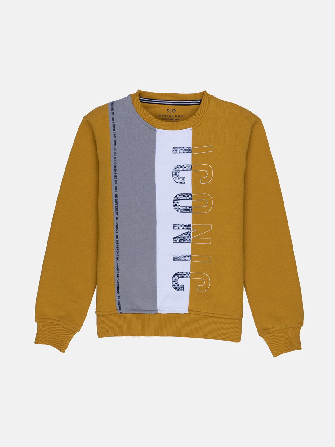 

Status Quo Boys Mustard Printed Sweatshirt