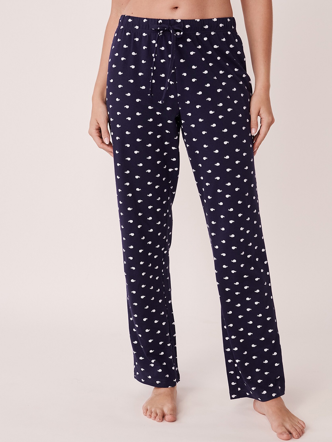 

La Vie en Rose Women Blue Printed Cotton Lounge Pants