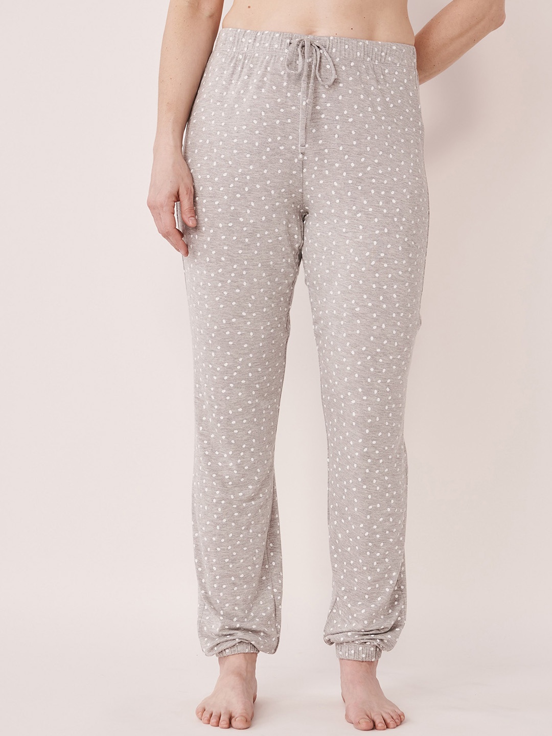 

La Vie en Rose Women Grey Dot Printed Lounge Pants