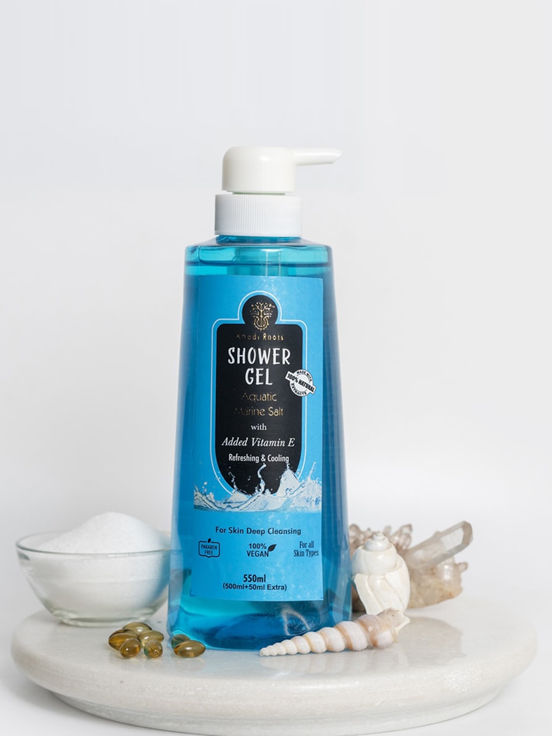 

Khadi Roots Set of Aquatic & Lavender Shower Gel - 550 ml Each, Blue