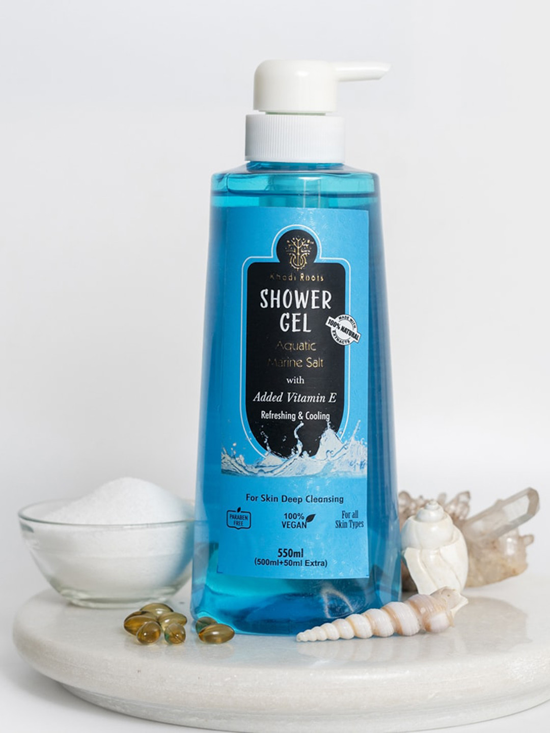

Khadi Roots Set of Aquatic & Lemon Body Wash - 550 ml Each, Yellow