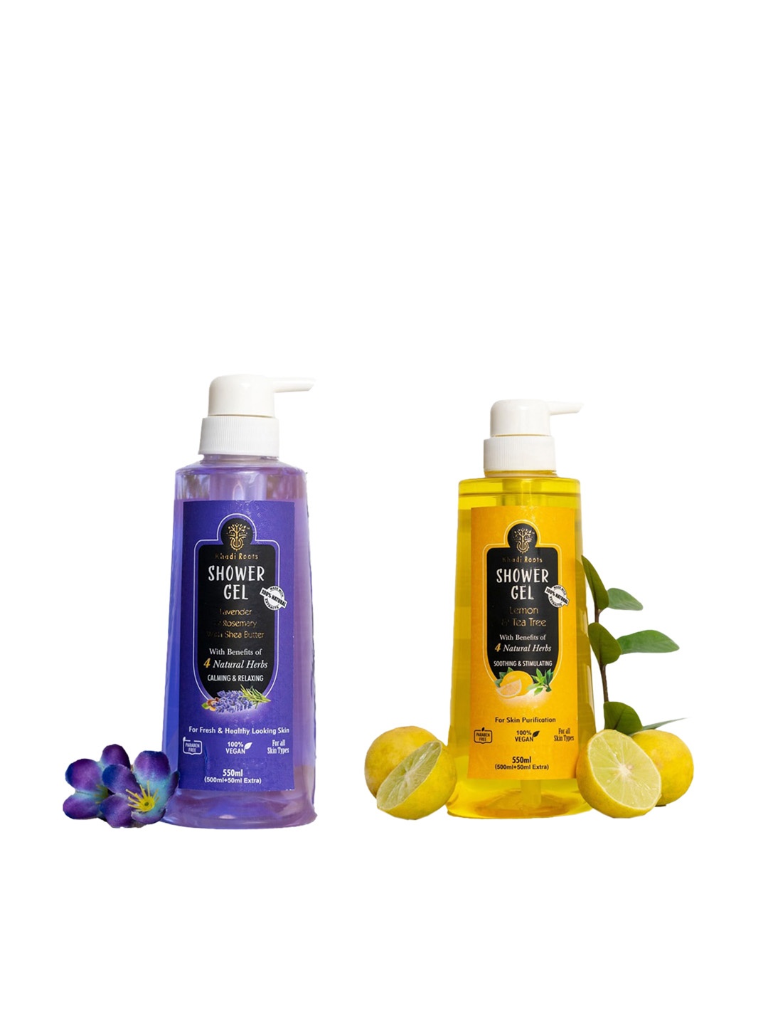 

Khadi Roots Set of Lemon & Lavender Shower Gel - 550 ml Each