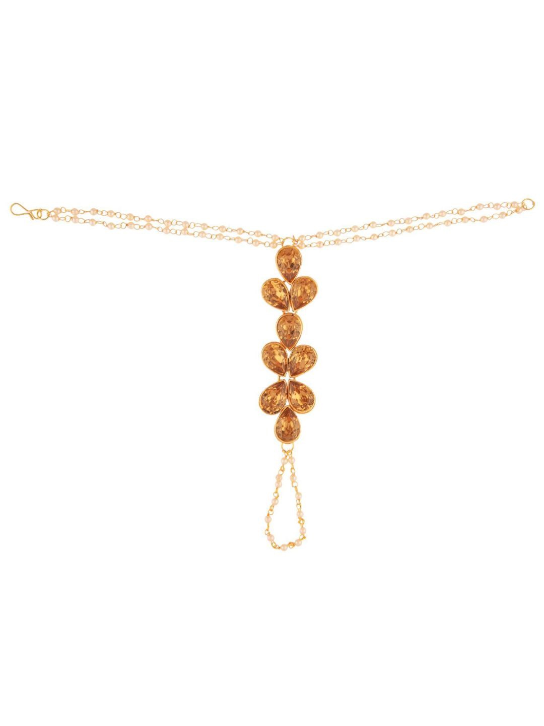 

Efulgenz Women Brown & Gold-Plated Antique Ring Bracelet