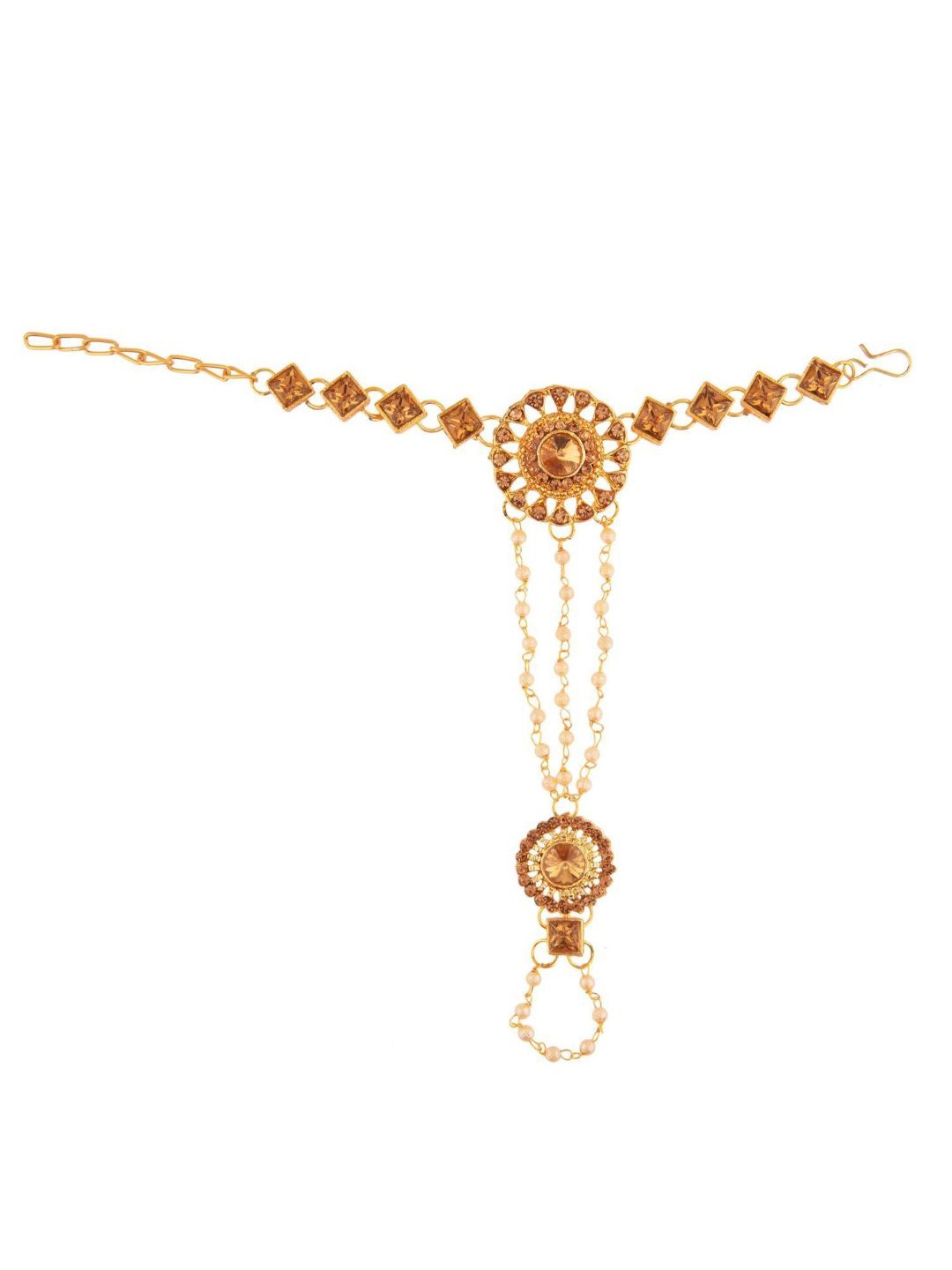 

Efulgenz Women Gold-Toned & Brown Antique Gold-Plated Charm Bracelet
