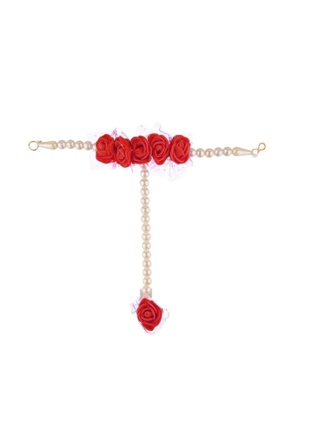 

Efulgenz Women Gold-Toned & White Pearls Antique Gold-Plated Charm Bracelet