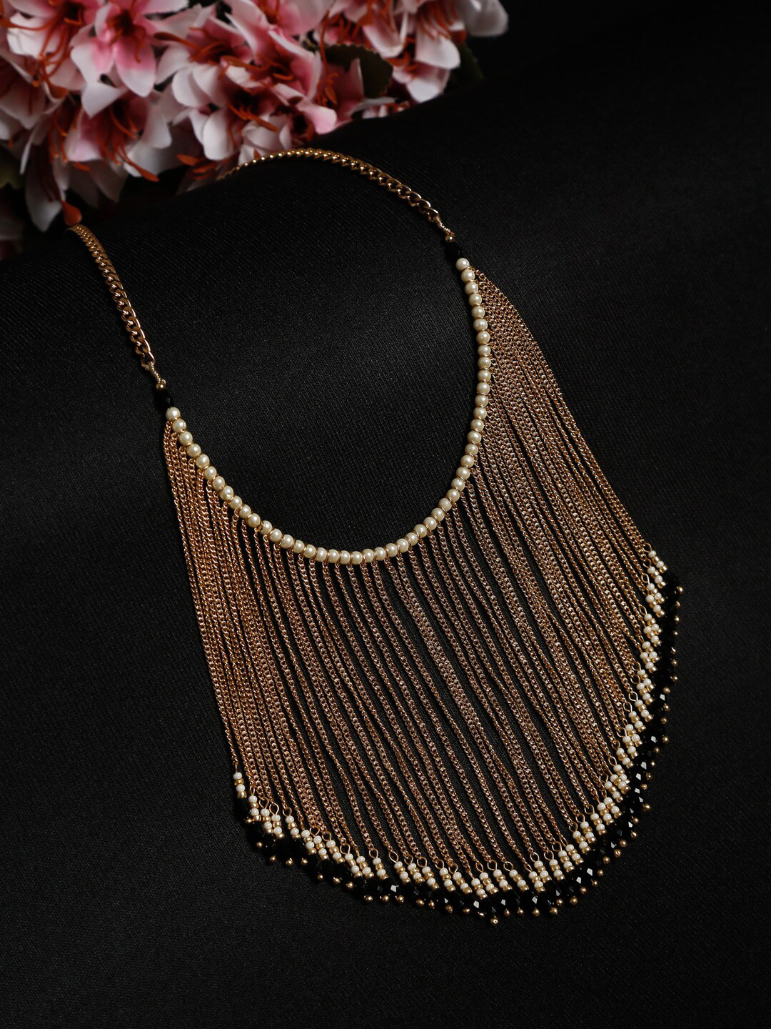

Madame Gold-Toned & Black Gold-Plated Necklace