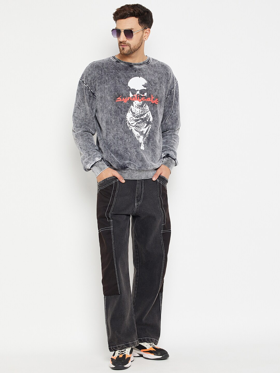 

FUGAZEE Men Grey Printed Sweatshirt