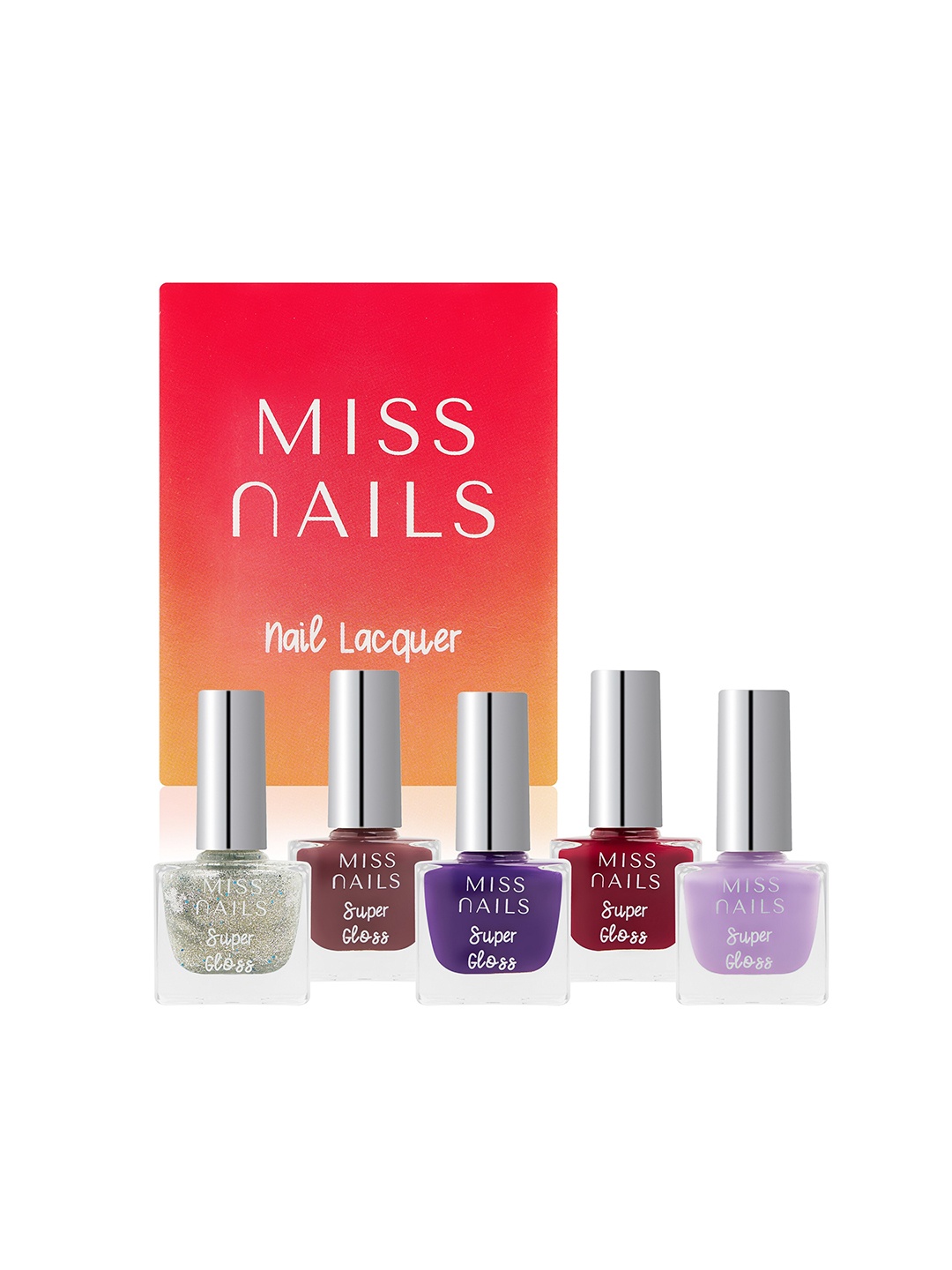 

MISS NAILS Set Of 5 Super Gloss Nail Polish, Multi