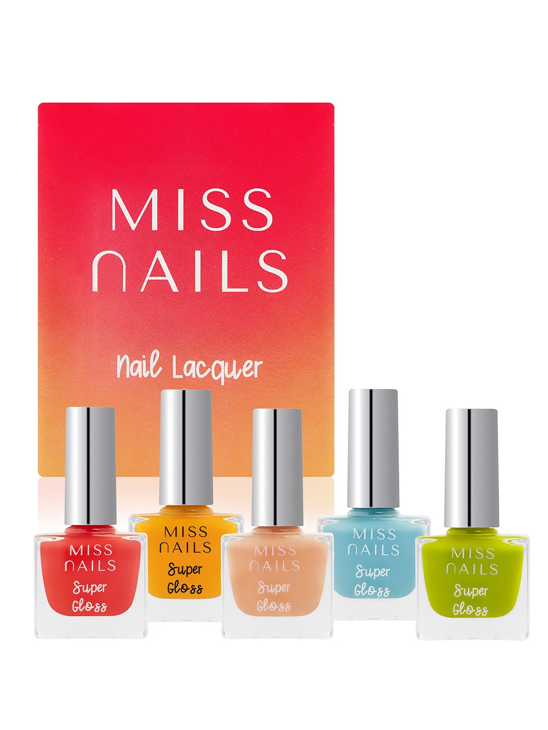 

MISS NAILS Set Of 5 Toxic Free Super Gloss Nail Polish-20 ml, Multi