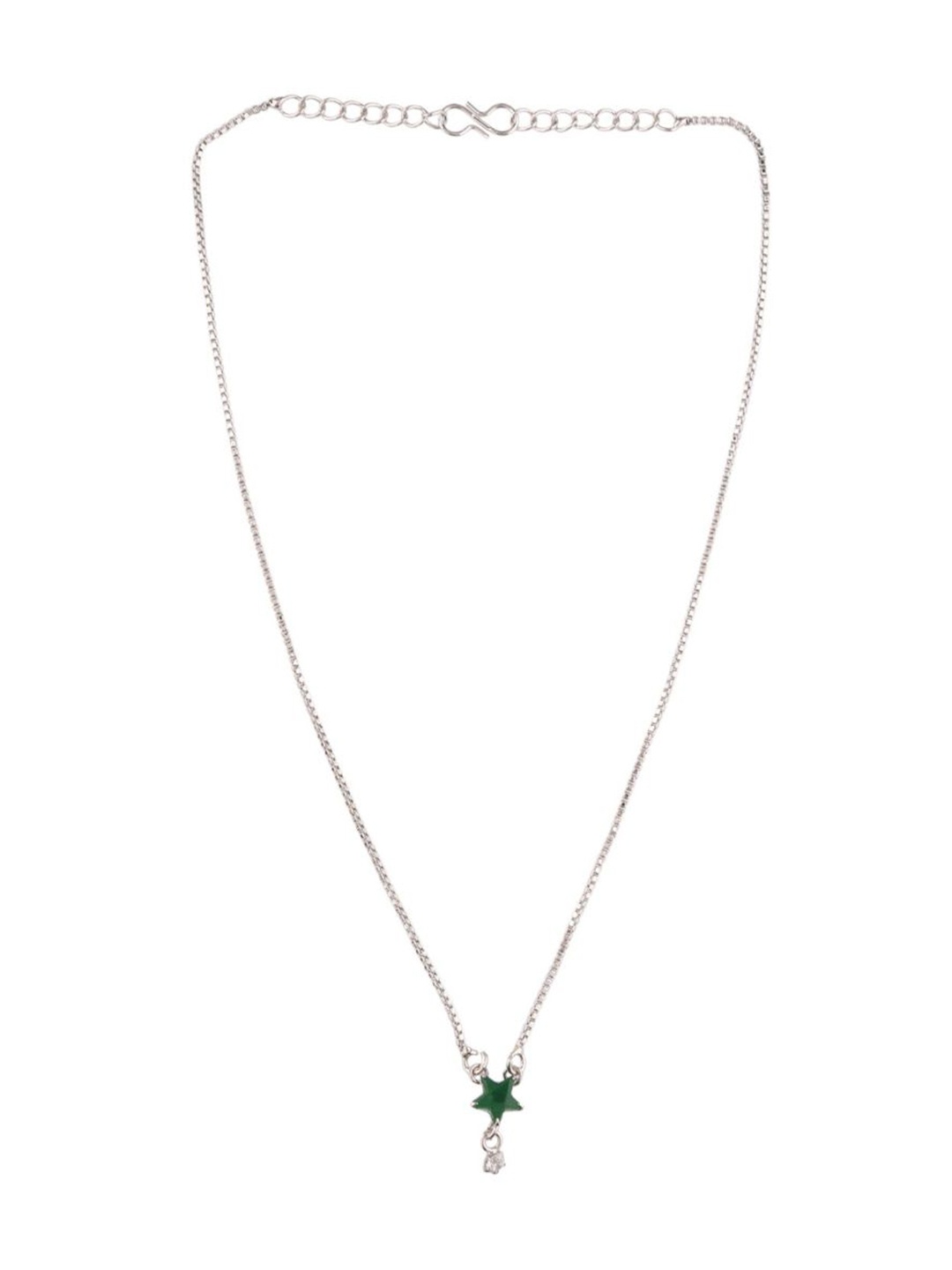 

Efulgenz Rhodium-Plated Silver-Toned & Green Rhodium-Plated Chain