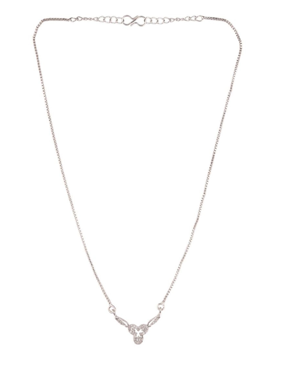 

Efulgenz Women Silver-Toned & White Rhodium-Plated Antique Necklace