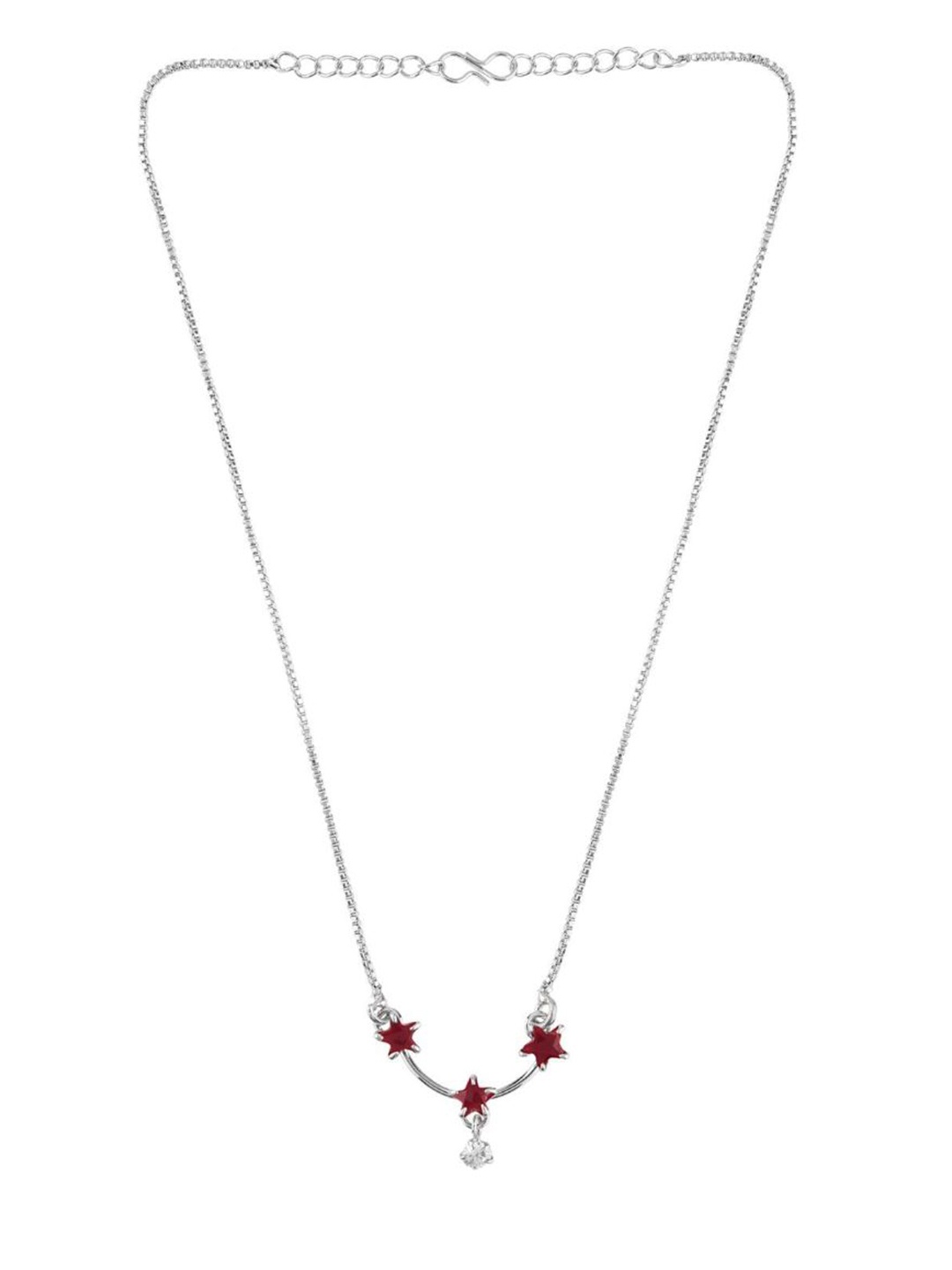 

Efulgenz Silver Plated & Red Rhodium-Plated Antique Necklace