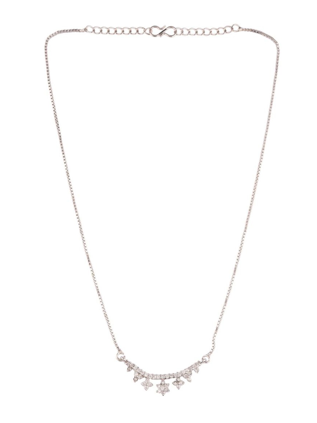 

Efulgenz Silver-Toned Rhodium-Plated Necklace