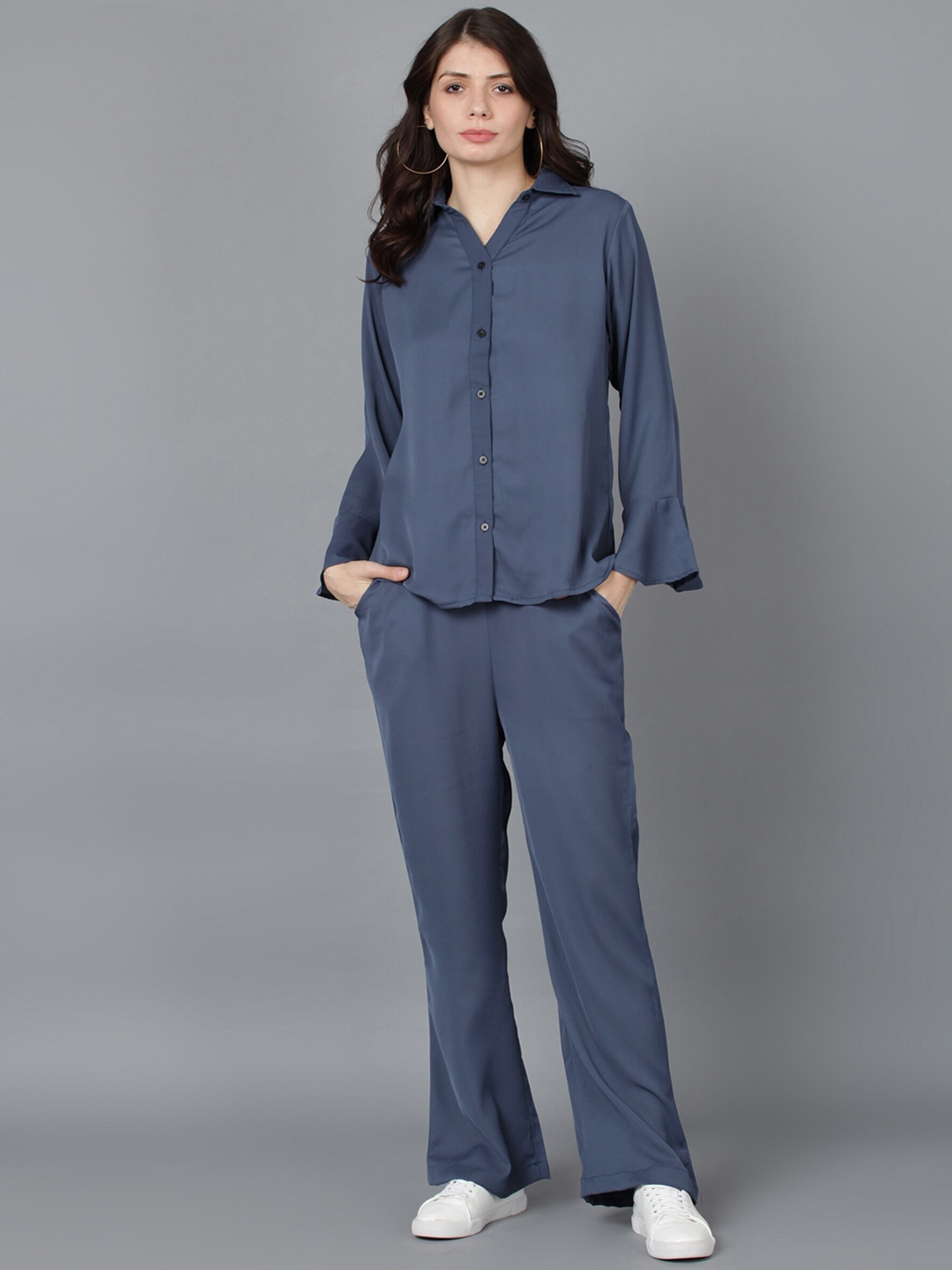 

Fashfun Women Blue Solid Co-Ords