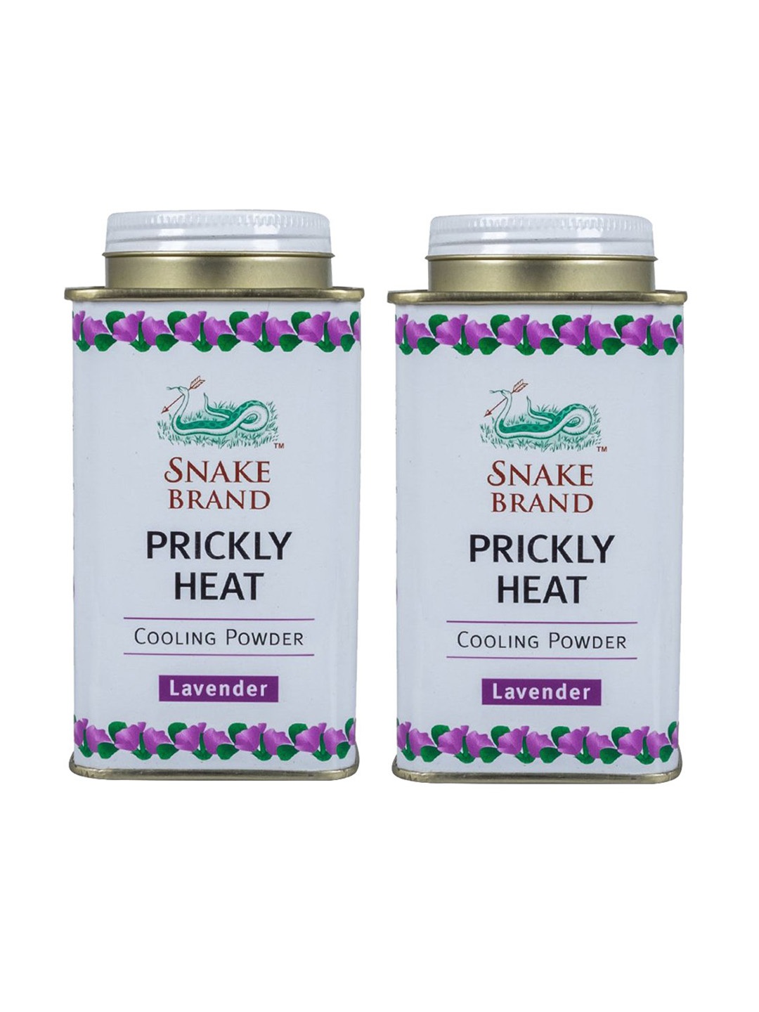 

SNAKE BRAND Set of 2 French Lavender Talcum Heat Cooling Powder Relaxing 140gm Each, Purple