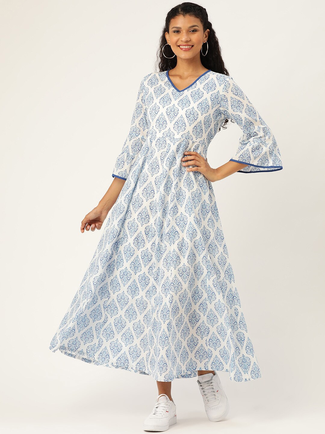 

Shae by SASSAFRAS Blue Ethnic Motifs A-Line Maxi Dress