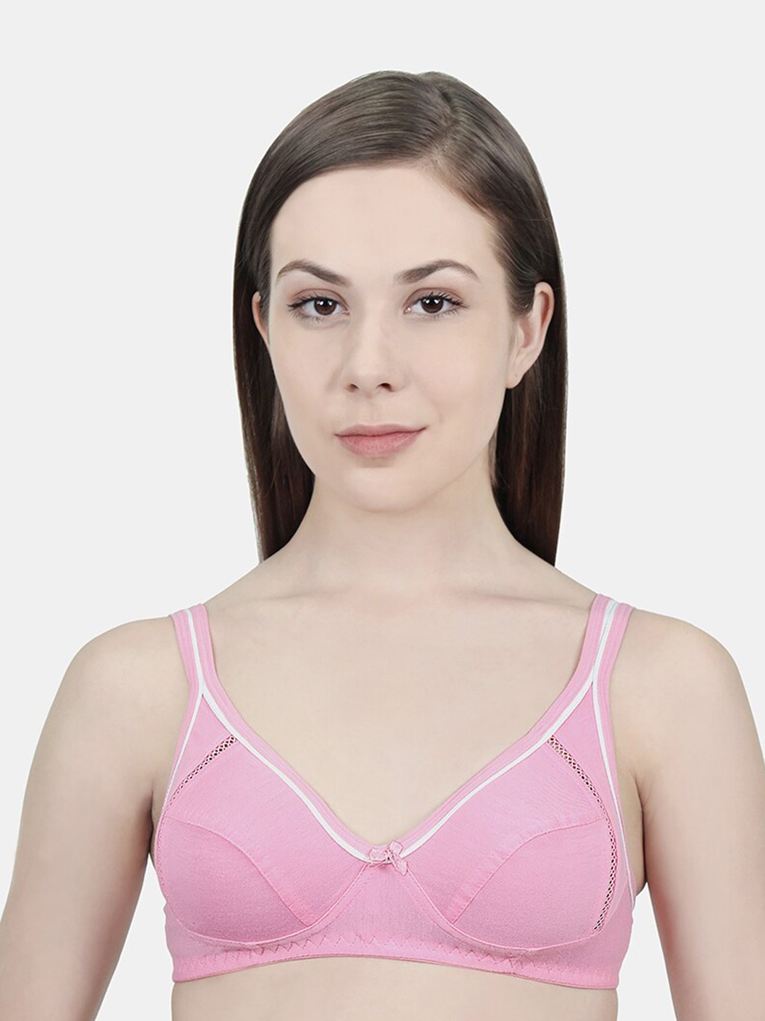 

Innocence Pink & White Non Padded Bra BBAPLIN90173_28B_0