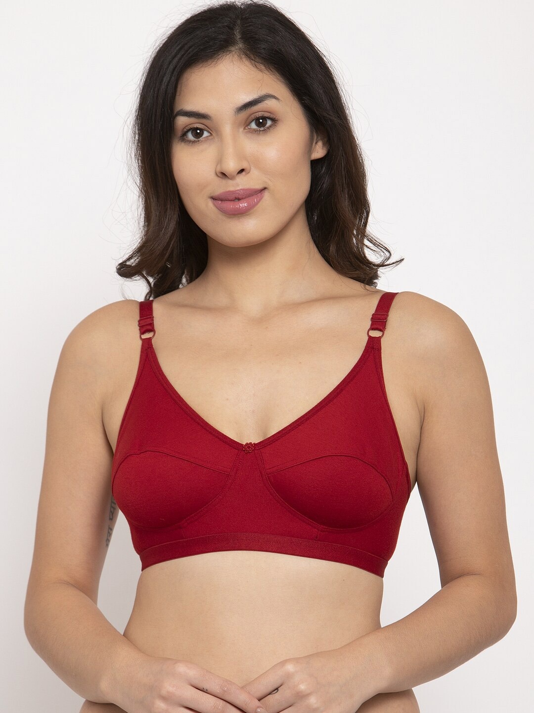 

Innocence Maroon Non-Wired Non-Padded Solid Regular Bra