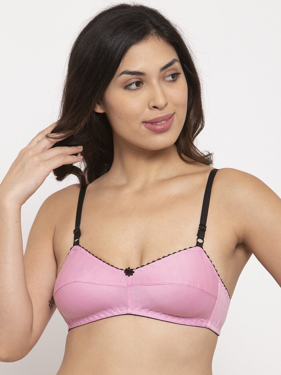 

Innocence Pink Non-Wired Non-Padded Demi Cup Bra BBAPLIN90083_28B_0