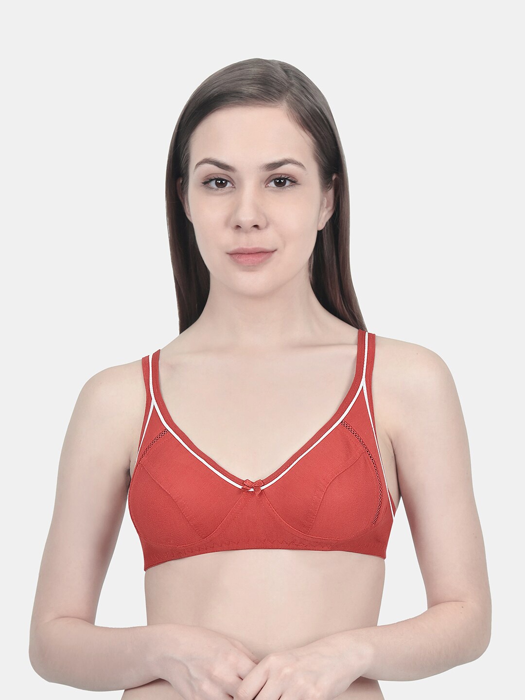 

Innocence Red & White Non Padded Non Wired All Day Comfort Bra