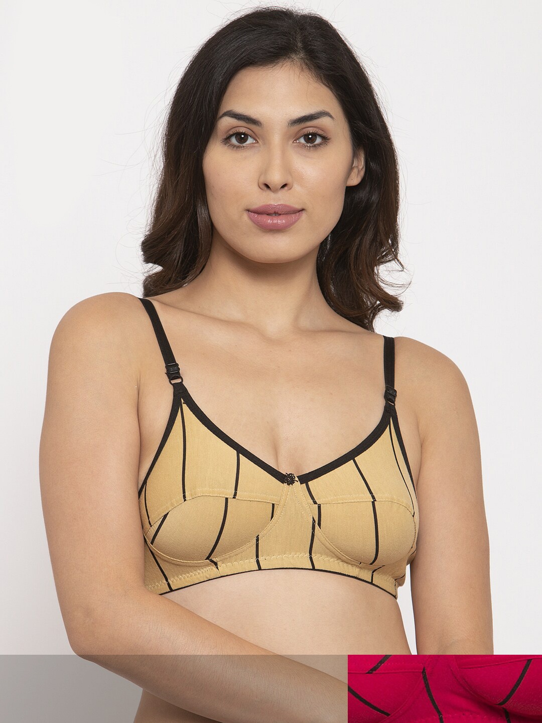 

Innocence Women Pack Of 2 Beige & Fuchsia Non Padded Cotton Bra