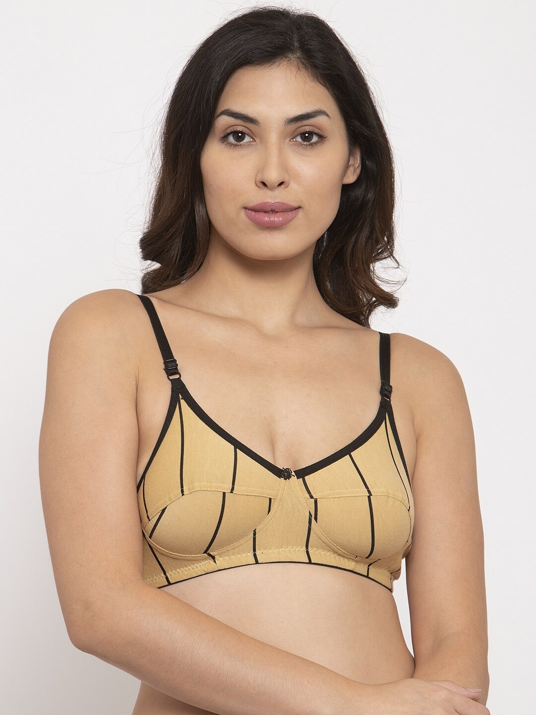 

Innocence Beige & Black Printed Non Padded Everyday Bra BBAPLIN90123_28B_0