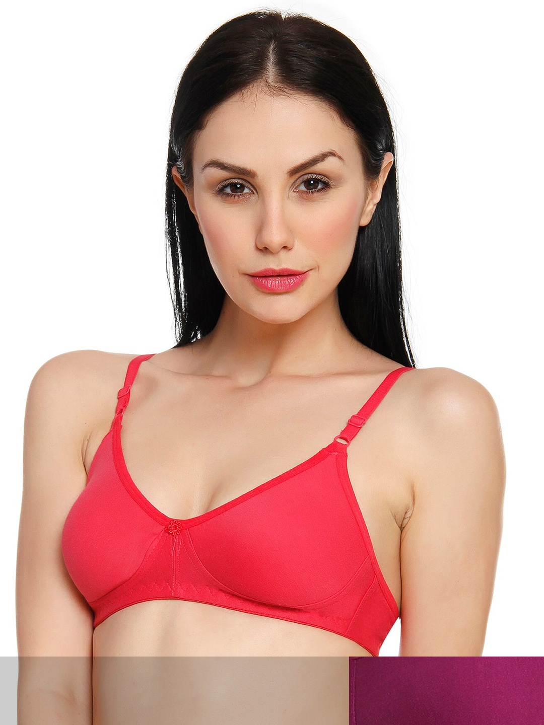

Innocence Women Pack Of 2 Cotton Bra, Coral