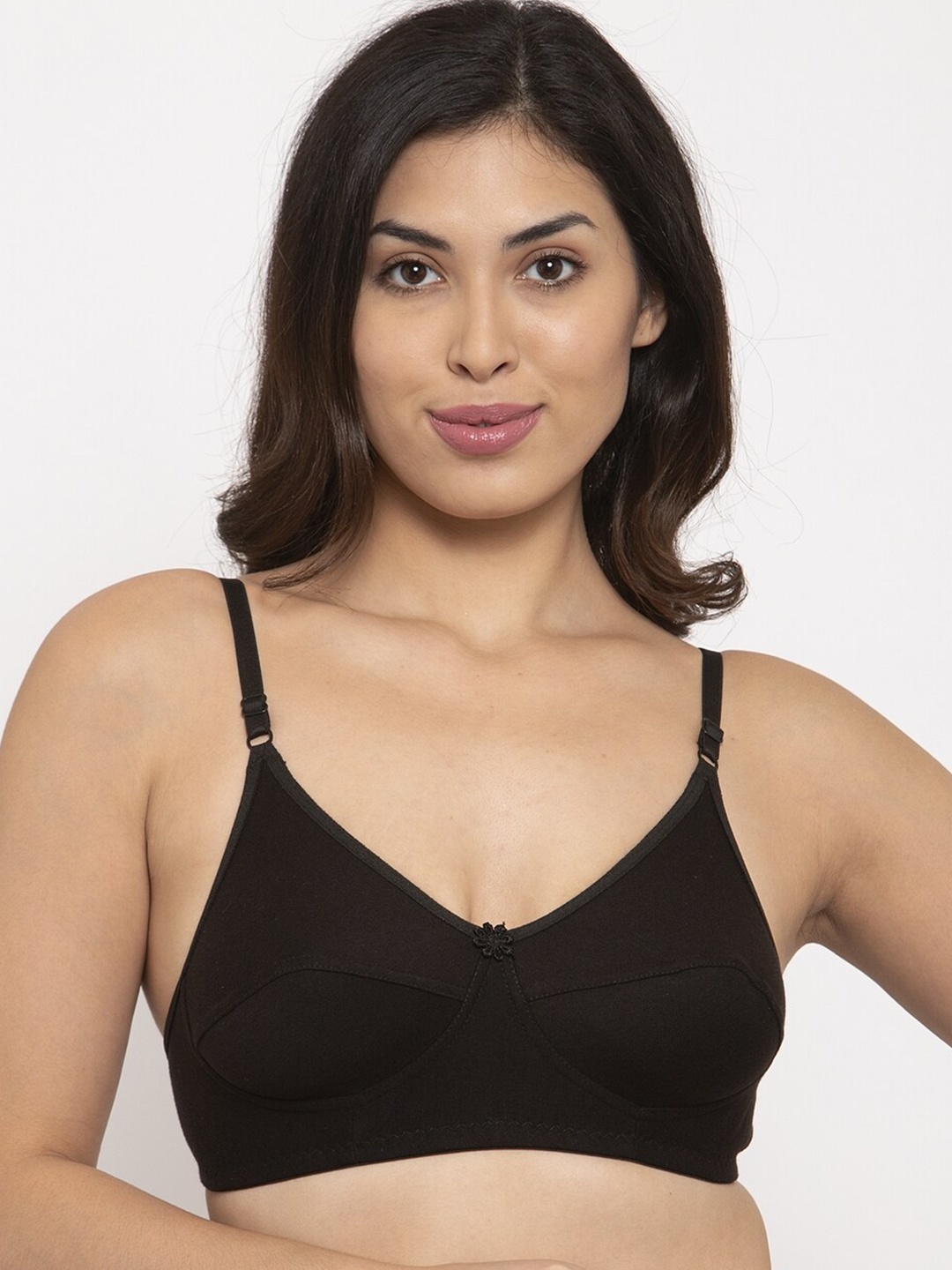 

Innocence Women Black Solid Non Padded Cotton Bra