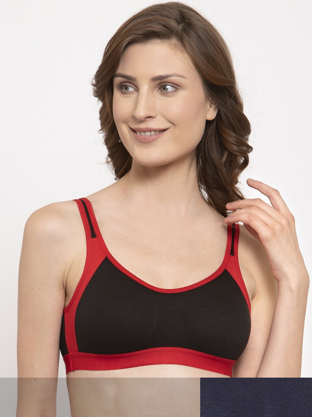 

Innocence Black & Navy Blue Bra