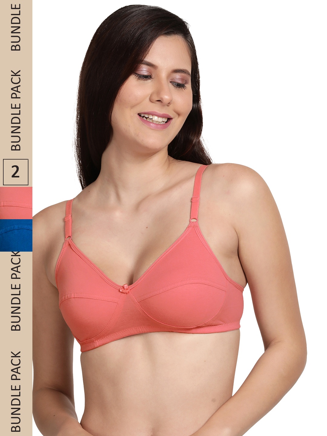 

shyaway Pack Of 2 Non Padded & Non-Wired Cotton Bra, Blue