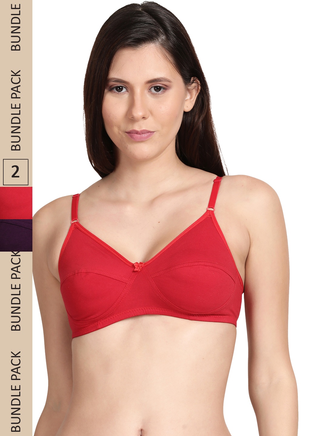 

shyaway Pack Of 2 Non Padded & Non-Wired Cotton Bra, Purple