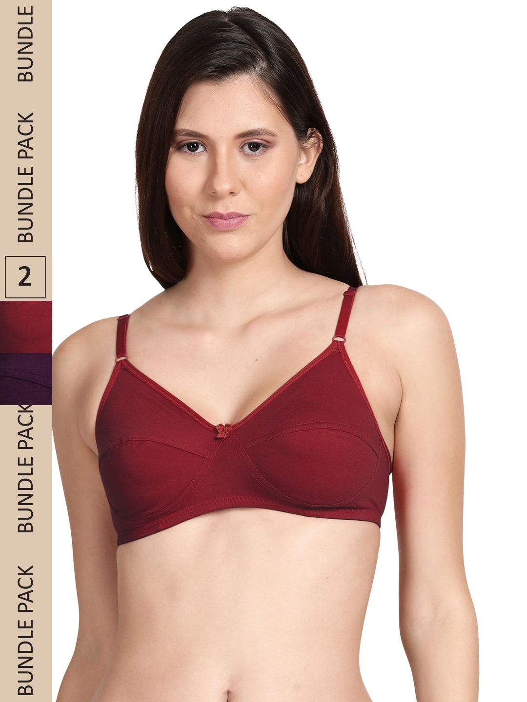 

shyaway Pack Of 2 Non Padded & Non-Wired Cotton Bra, Purple