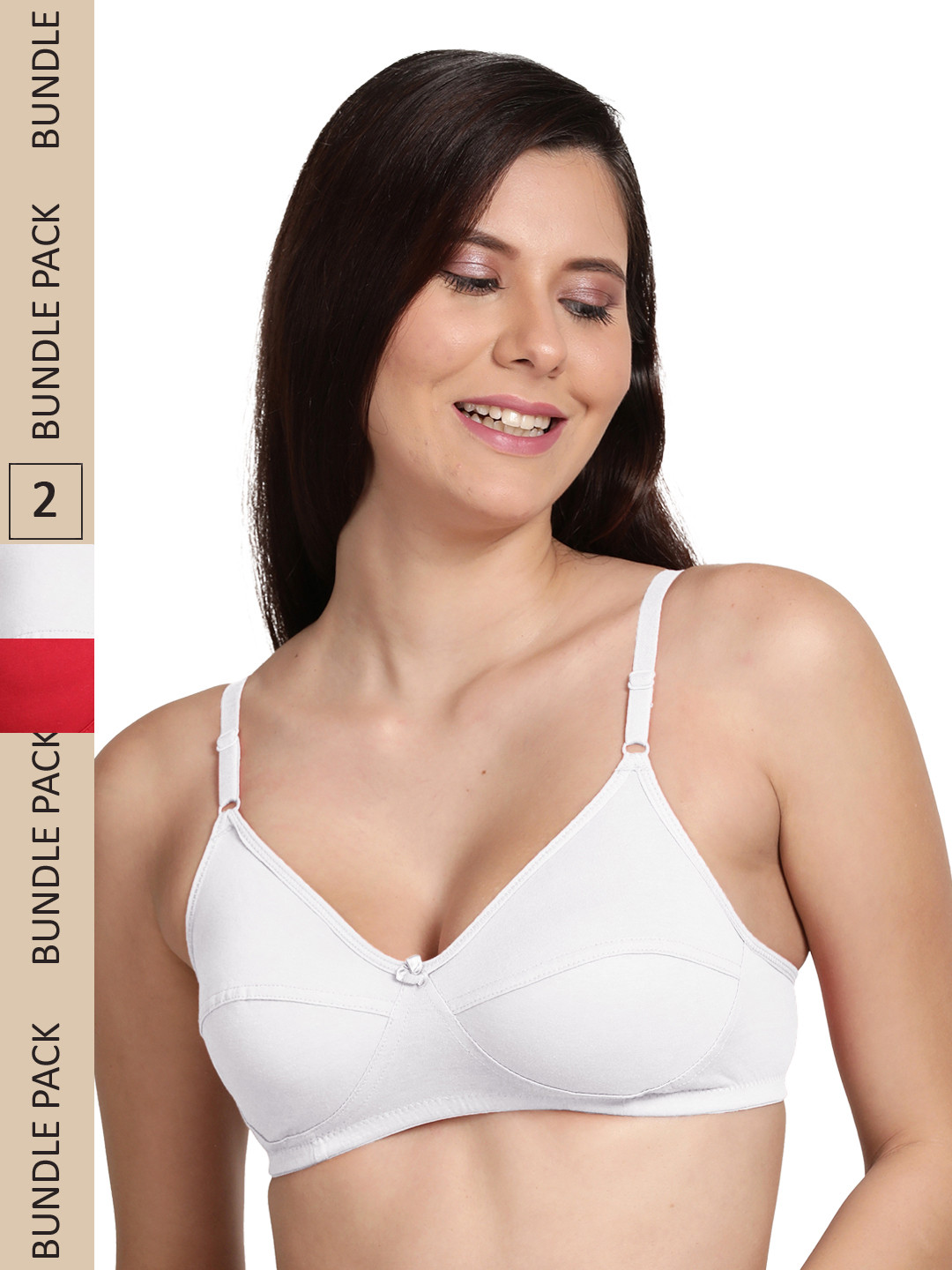 

shyaway Pack Of 2 Non Padded & Non-Wired Cotton Bra, White