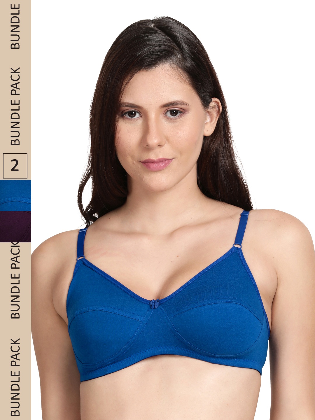 

shyaway Pack Of 2 Non Padded & Non-Wired Cotton Bra, Blue