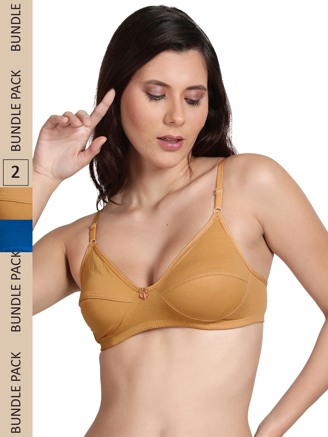 

shyaway Pack Of 2 Non Padded & Non-Wired Cotton Bra, Blue