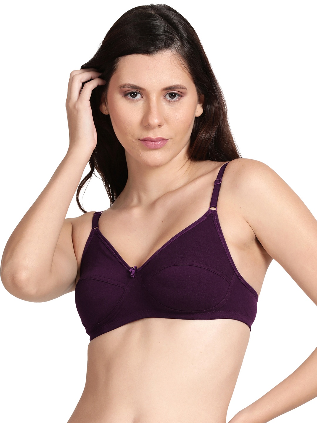 

shyaway Purple Cotton Non-Padded Non Wired Bra EFM003-Darkpurple