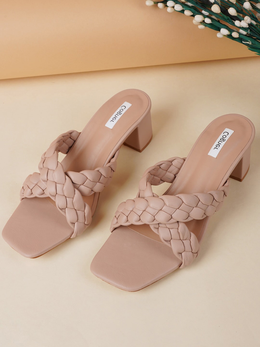 

Cogner Beige Work Block Pumps