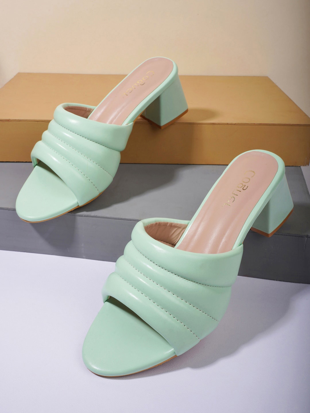 

Cogner Women Green Colourblocked Block Heels