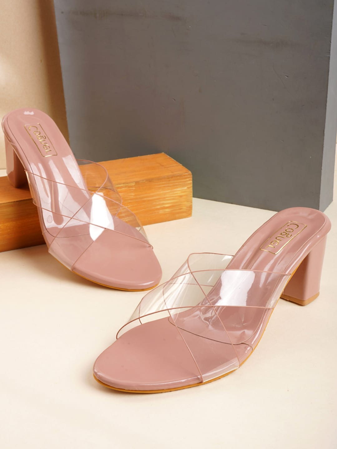 

Cogner Women Beige Block Heels