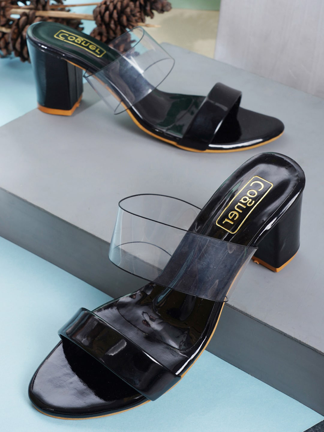 

Cogner Women Black Block Sandals