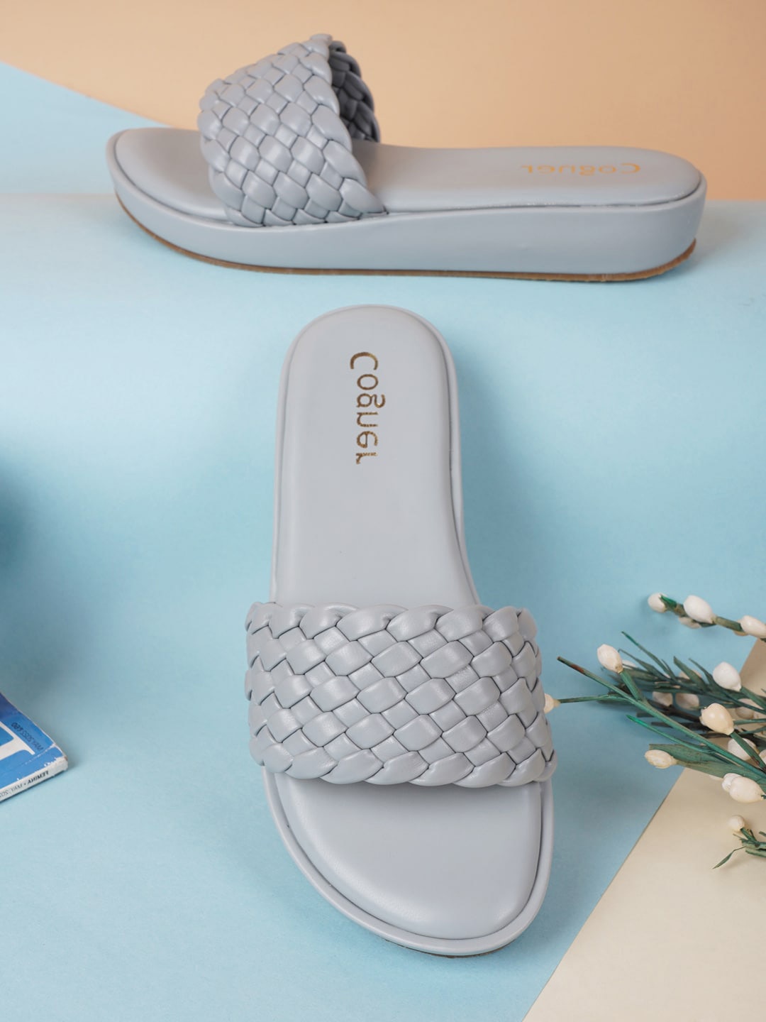 

Cogner Women Grey Open Toe Sandals