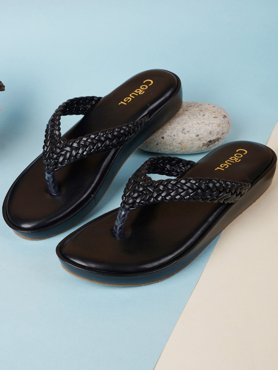 

Cogner Black Wedge Sandal Heels