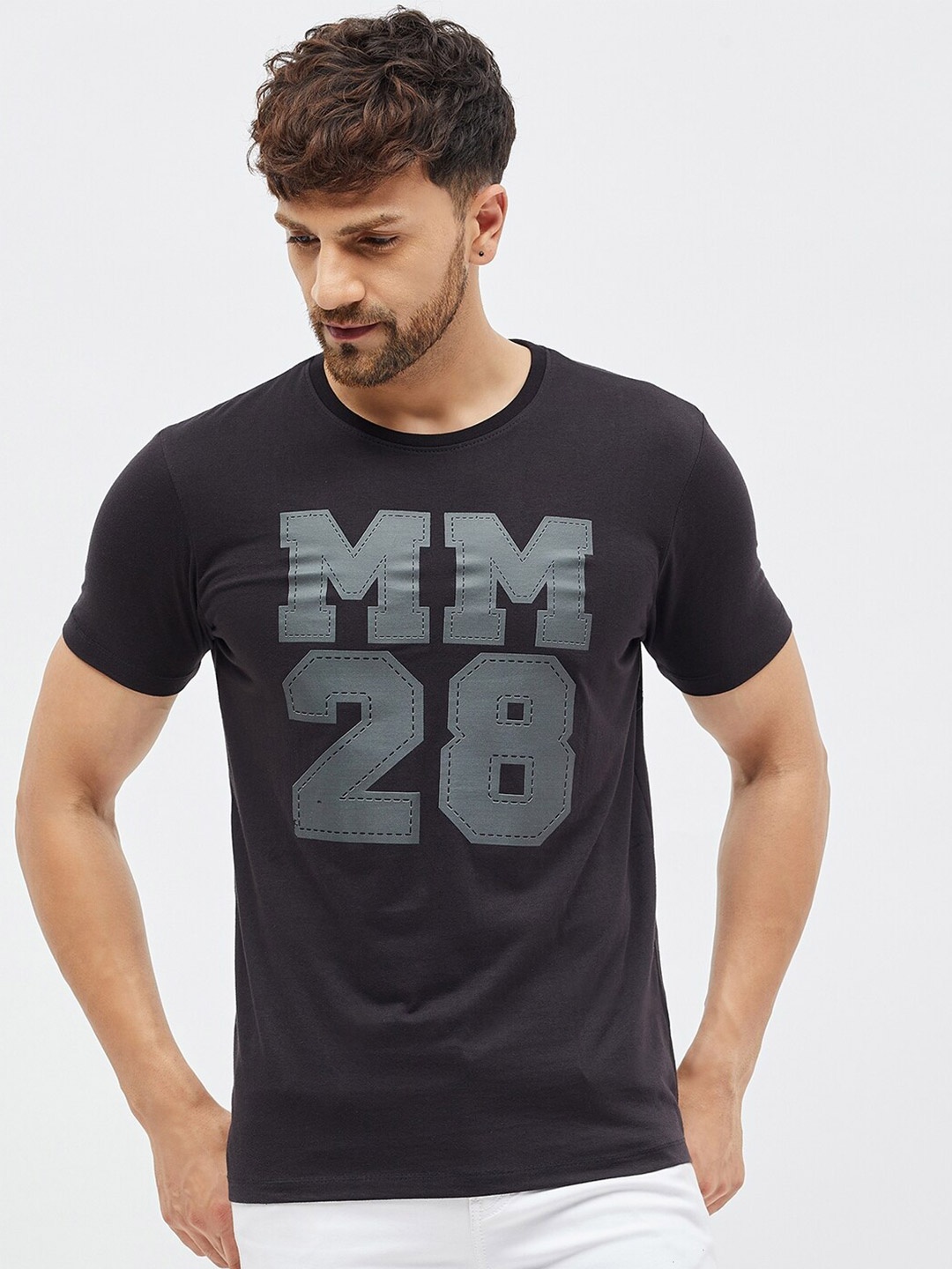 

Kook N Keech Disney Men Black Typography Printed Pure Cotton T-shirt