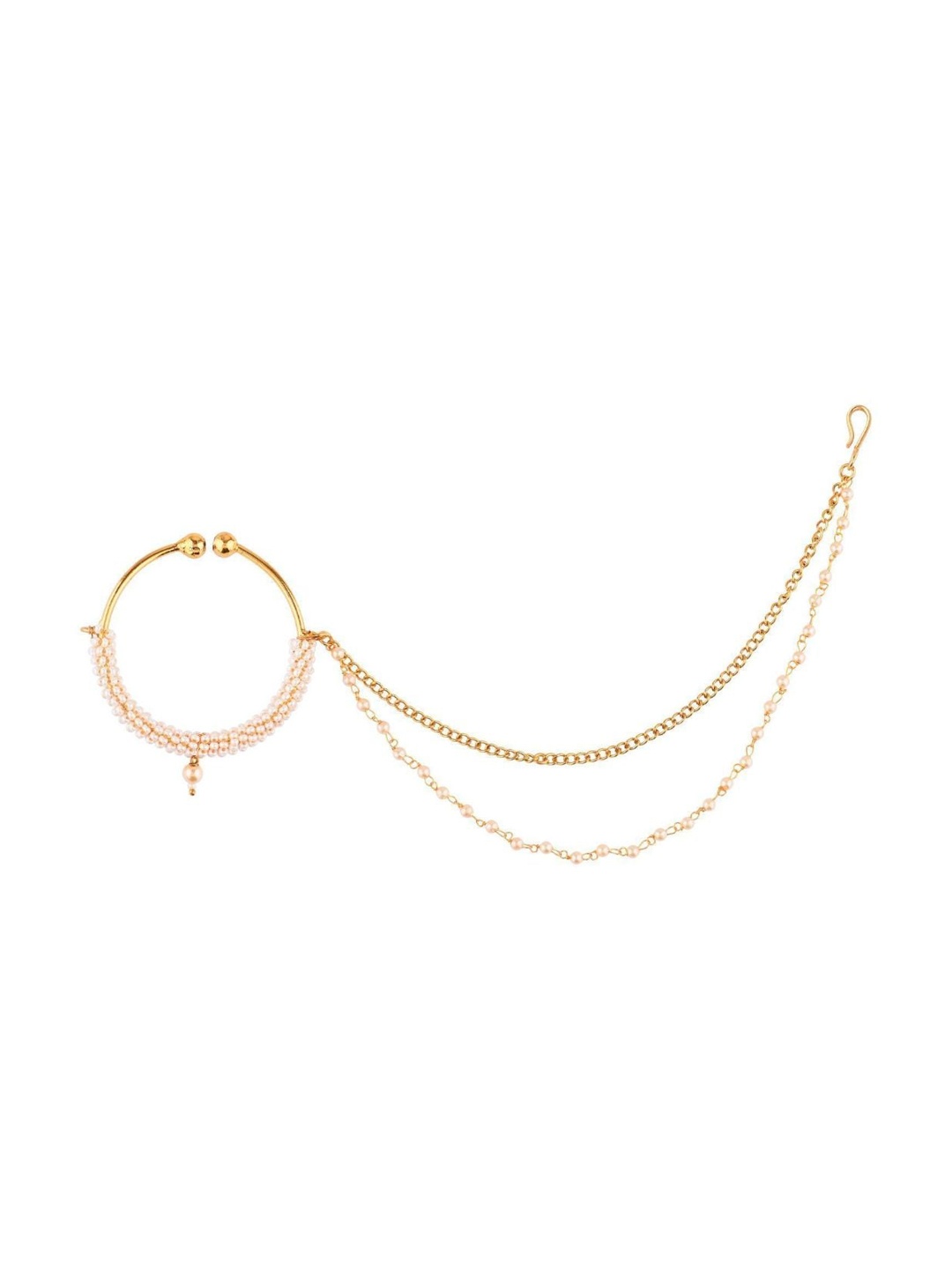 

Efulgenz Gold-Plated Gold-Colored Pearl Nosepin