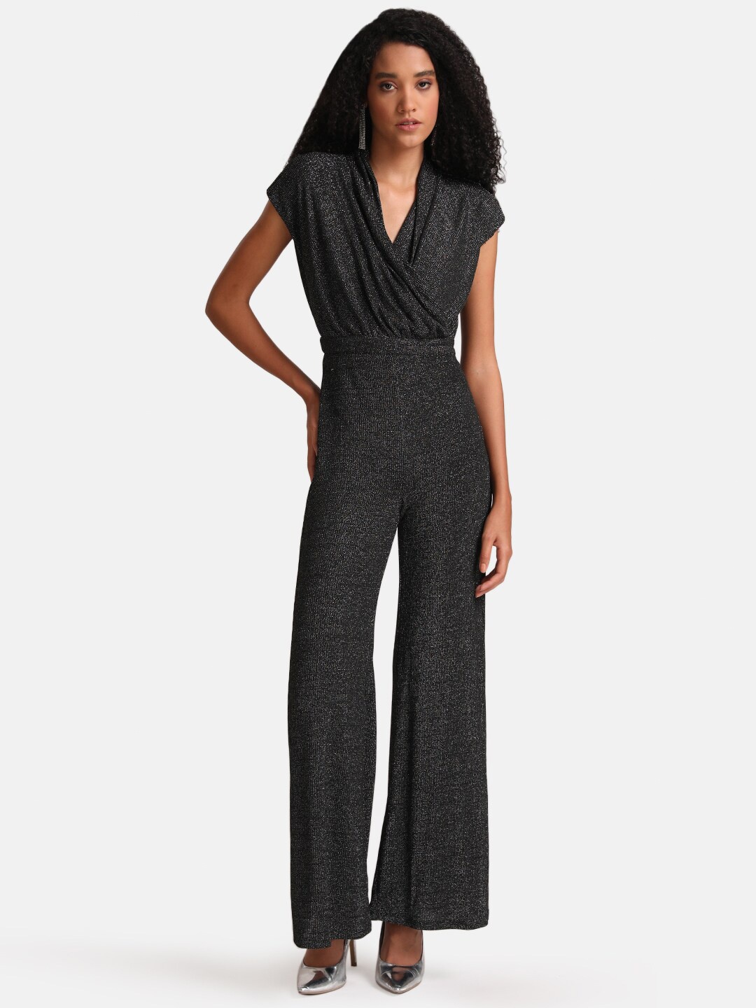 

Kazo Women Black Solid V-Neck Basic Jumpsuit