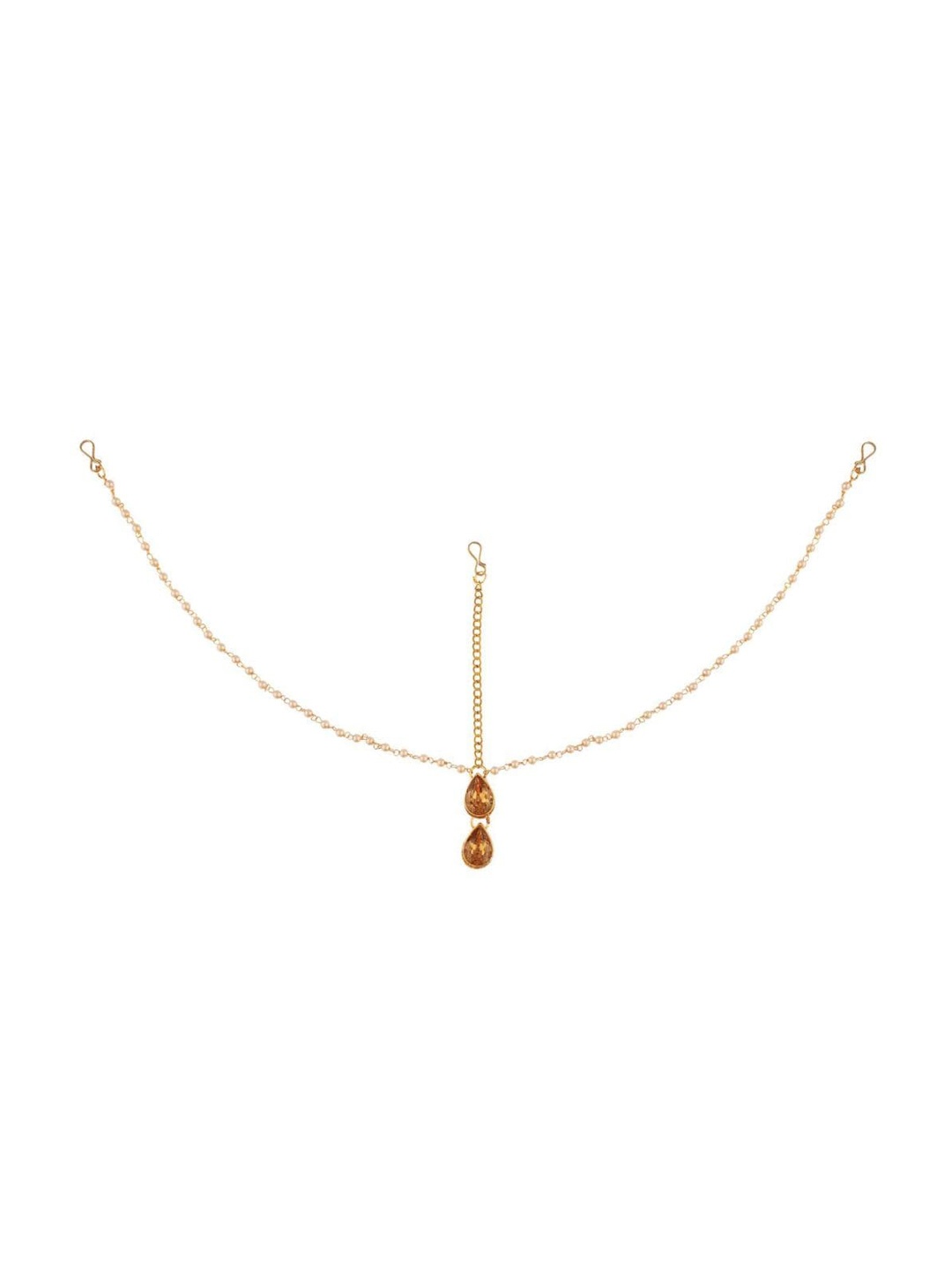 

Efulgenz Gold-Plated Brown Kundan Stone-Studded Maang Tikka