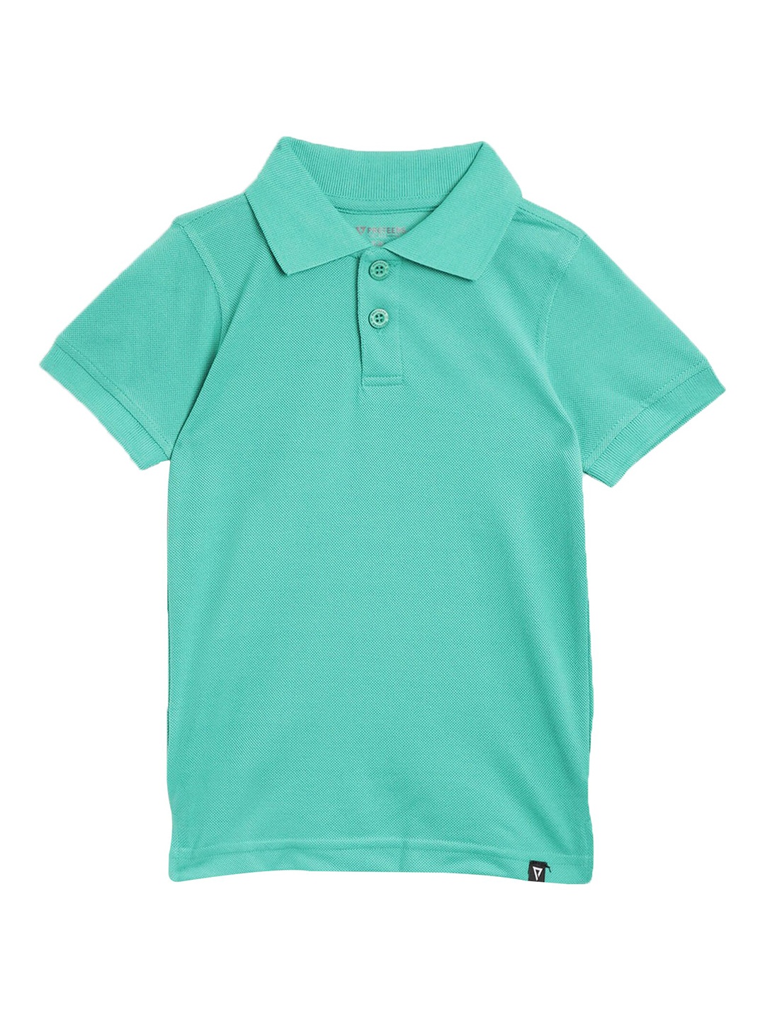 

PROTEENS Boys Green Polo Collar Cotton T-shirt